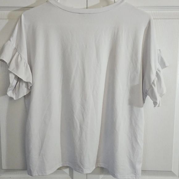 Graffiti Afro Graphic Tee Large Ruffle Sleeve Streetwear Bold Modern - Picture 6 of 8